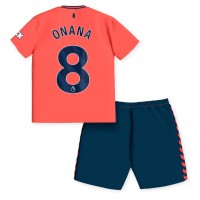 Everton Amadou Onana #8 Bortatröja Barn 2023-24 Kortärmad (+ Korta byxor)
